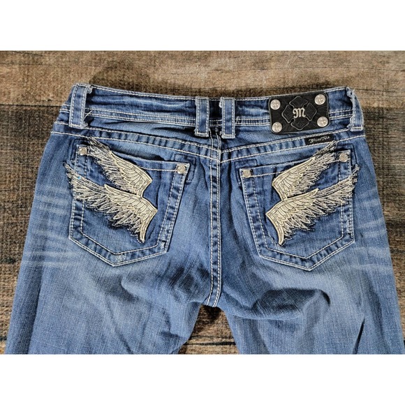 Miss Me Denim - Miss Me Angel Wings Blue Denim Jeans 31 x 33  JP51637